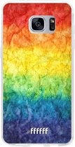 Samsung Galaxy S7 Edge Hoesje Transparant TPU Case - Rainbow Veins #ffffff