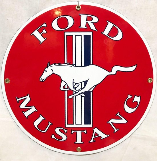 Ford Mustang Logo Emaille Bord 12