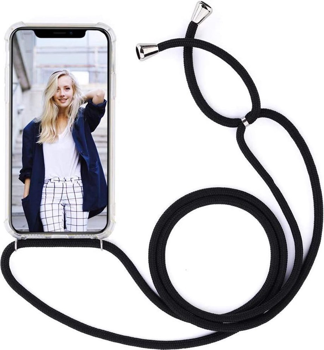 backcover met koord hoesje - Geschikt voor Iphone 11 Pro 5.8" - Transparant