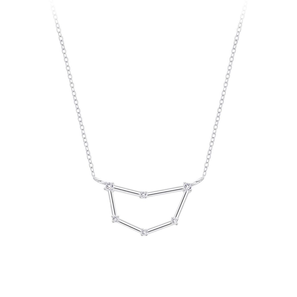Joy|S - Zilveren sterrenbeeld ketting Capricorn Steenbok met zirkonia
