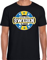 Have fear Sweden is here / Zweden supporter t-shirt zwart voor heren 2XL