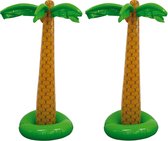 Set van 2x stuks opblaasbare palmboom/bomen 180 cm - Tropische Hawaii versiering decoraties en feestartikelen