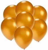 75x stuks Kleine mini metallic gouden ballonnen/ballonetjes van 13 cm - Feestartikelen/versiering