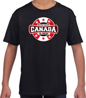 Have fear Canada is here / Canada supporter t-shirt zwart voor kids XL (158-164)