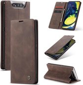 CaseMe - Samsung Galaxy A80 hoesje - Wallet Book Case met Ritssluiting - Rood