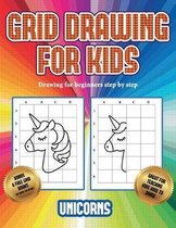 Drawing for beginners step by step (Grid drawing for kids - Unicorns)