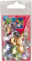 20x Hobby/decoratie licht gekleurde diamantjes/steentjes/strass 15 mm/1,5 cm - Kunststof edelstenen transparant - Hobbymateriaal - DIY knutselen - Feestversiering/feestdecoratie plastic tafel
