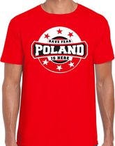 Have fear Poland is here / Polen supporter t-shirt rood voor heren XL