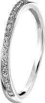 Lucardi - Diamond Luxury - 14 Karaat witgouden ring met diamant