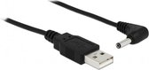 USB-A (m) - DC plug 3,5 x 1,35mm (m) kabel - haaks / zwart - 1,5 meter