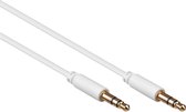S-Impuls 3,5mm Jack stereo audio slim kabel - wit - 1 meter