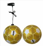 Thuis sporten - Thuis voetballen - Mini bal met elastiek KICK and PLAY db SKILLS Geel - thuis oefenen - voor binnen en buiten