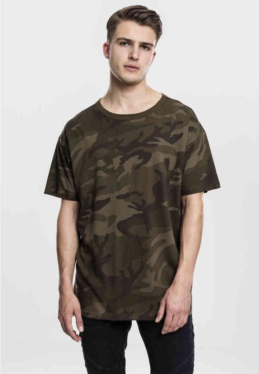 Urban Classics Camo OVersized Heren T-shirt M Groen