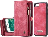 Caseme - vintage 2 in 1 portemonnee hoes - iPhone 7 / 8 / SE (2020) - Rood