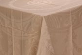 Damast Tafelkleed 'Nero' Beige, De Witte Lietaer, 300x180cm/ Nappe de Table, 'nero beige', De Witte Lietaer, 300x180cm