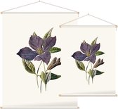 Clematis (Purple Clematis White) - Foto op Textielposter - 90 x 120 cm