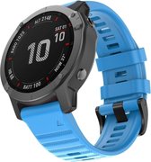 Let op type!! Voor Garmin Fenix 6X 26mm Siliconen Smart Watch Vervanging strap Polsbandje (Sky Blue)