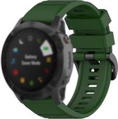 Let op type!! Voor Garmin Fenix 6X 26mm Quick Release Officiële Texture Polsband Watchband met Plastic Button (Army Green)