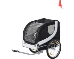 Paws & Claws - Hondenfietskar - Fietskar - 130 x 90 x 110 cm - Wit/Zwart