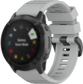 Let op type!! Voor Garmin Fenix 6X 26mm Quick Release Official Texture Polsband Watchband met Metal Button (Grijs)