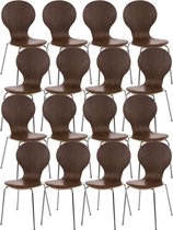 CLP Diego Set van 16 stapelstoelen walnoot