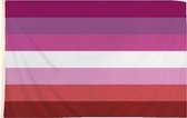 Lesbische Vlag - Grote Lesbi/Lesbian Flag - Lesbie LGBT Gay Pride Vlag - Van 100% Polyester - UV & Weerbestendig - Met Versterkte Mastrand & Messing Ogen - 90 x 150 CM