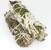 Witte Salie en Juniper - white sage and juniper - smudge stick - 1 stuk - 10cm - 32 gram - meditatie - yoga - huis reiniging - zuivering