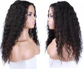 Synthetische front lace wig - Zwart - Golvend  - Lang - 150% dichtheid