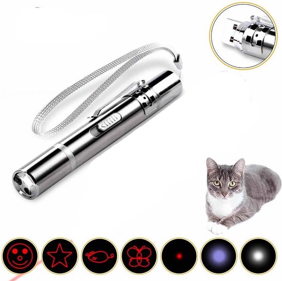 Laser lampje voor katten - USB oplaadbare laserpen met mini zaklampje, UV  licht en... | bol.com