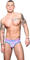 Andrew Christian Disco Animal Brief w/ Almost Naked Blauw - MAAT S - Heren Ondergoed - Slip voor Man - Mannen Slip