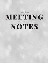 My Boring Meeting Survival Guide and Notes: 8.5x11 Meeting Notebook and Puzzle Book