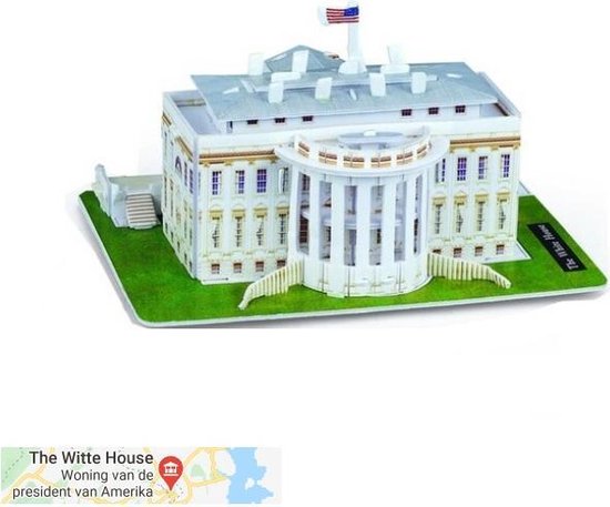 Lao Oneerlijk impliciet Witte Huis - 3D-Puzzel - Met verlichting - USA - Amerika - Led-Verlichting  - Trump | bol.com