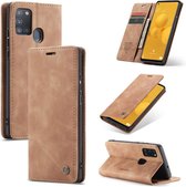 CASEME Samsung Galaxy A21s Retro Wallet Hoesje   - Bruin