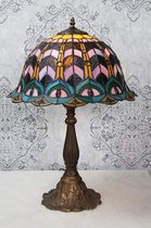 Unieke Tiffany Design lamp Multi Color 61 cm Hoog.