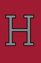 H: Monogram Journal, Notebook or Diary. Crimson Red with Gray Alphabet Initial Letter - 6'' x 9'' 110 College Ruled Blank L