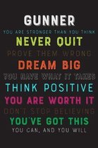 Gunner You Are Stronger Than You Think Never Quit Prove Them Wrong Dream Big You Have What It Takes Think Positive You Are Worth It Dont Stop Believin