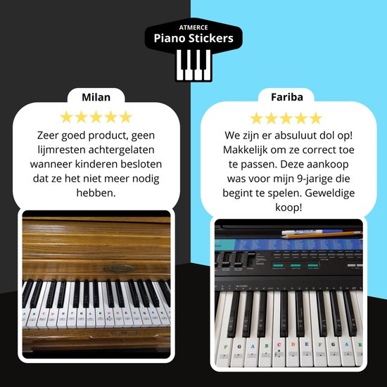 Autocollants de piano comprenant 2 livres électroniques - Apprenez à jouer  - Pour les... | bol.com