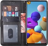 Samsung A21S Hoesje - Samsung Galaxy A21s hoesje bookcase zwart wallet case portemonnee book case cover