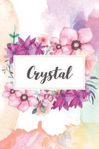 Crystal: Personalized Journal - beautiful floral notebook cover with 120 blank, lined pages.