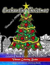 Enchanting christmas Geometric Pattern Coloring Book For Adults Relaxation: Large christmas coloring book
