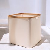 Bamdura Living | Opbergmand | Wasmand | Opberger | Bamboe frame | 40x40x45m | vierkant | Beige