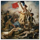 De vrijheid leidt het volk, Eugène Delacroix - Foto op Akoestisch paneel - 100 x 100 cm