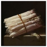 Stilleven met asperges, Adriaen Coorte - Foto op Akoestisch paneel - 80 x 80 cm