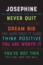 Josephine You Are Stronger Than You Think Never Quit Prove Them Wrong Dream Big You Have What It Takes Think Positive You Are Worth It Dont Stop Belie