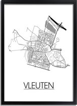 DesignClaud Vleuten Plattegrond poster A4 + Fotolijst zwart