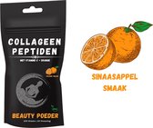 Sinaasappel Collageen poeder | Met vitamine C + sinaasappel smaak | Gezond huid en haar | 100% Collagen | stralende en elastische huid | voedingssupplement | Skin health and glow|