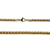 Vossenstaart ketting - goudkleurig - 316L staal -75 cm - 4 mm
