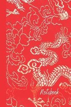Notebook: small lined Super Red & White Dragon Notebook / Travel Journal to write in (6'' x 9'') 120 pages