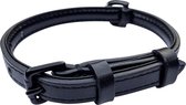 Brute Strength - Luxe leren halsband hond - Zwart met zwarte stiksels - S - (26 - 33 cm) x 1,5cm