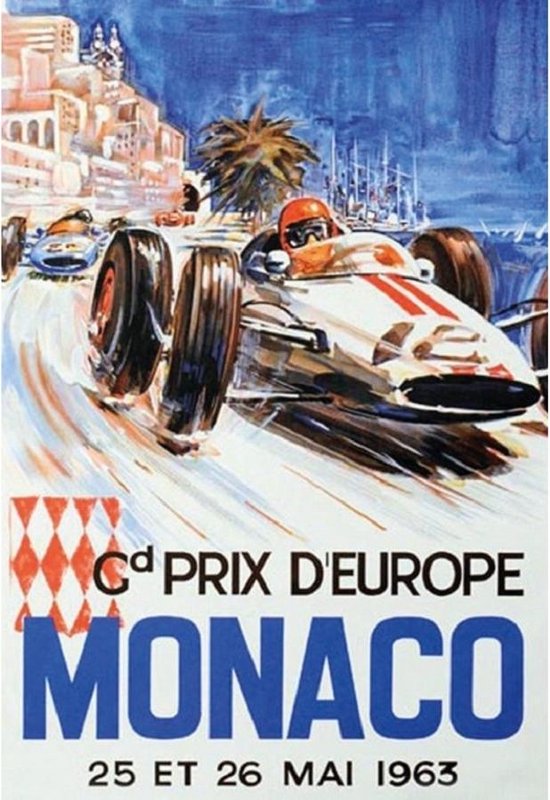 Wandbord - Grand Prix Europe Monaco 1963